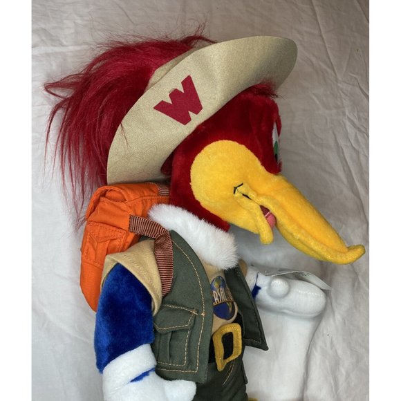 Vintage Rare 14” Woody Woodpecker Safari Hiker Plush Toy Universal Studios 1999 - Picture 3 of 4